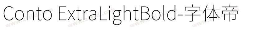 Conto ExtraLightBold字体转换